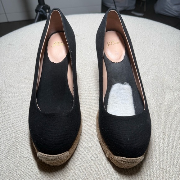 J. Crew Black and Tan Wedge Espadrilles - Picture 7 of 7